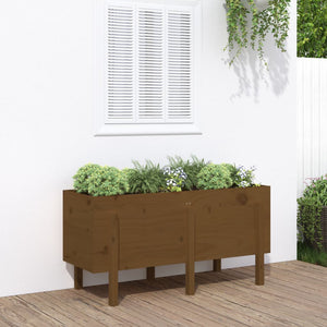Hochbeet 121x50 cm Kiefernholz Honigbraun