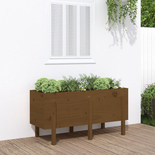 Hochbeet 121x50 cm Kiefernholz Honigbraun