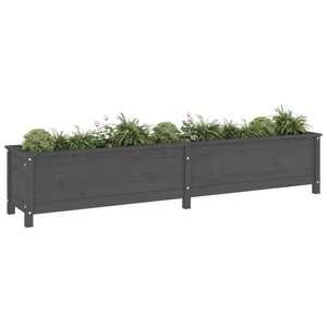 Graues Hochbeet 199,5x40x39cm Kiefer Massivholz