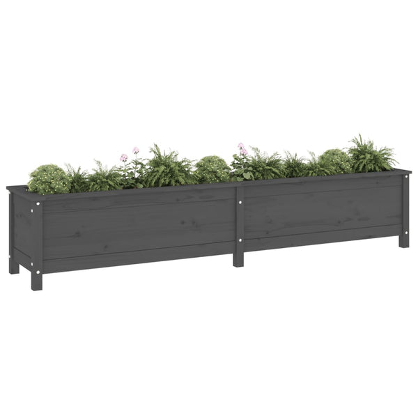 Graues Hochbeet 199,5x40x39cm Kiefer Massivholz