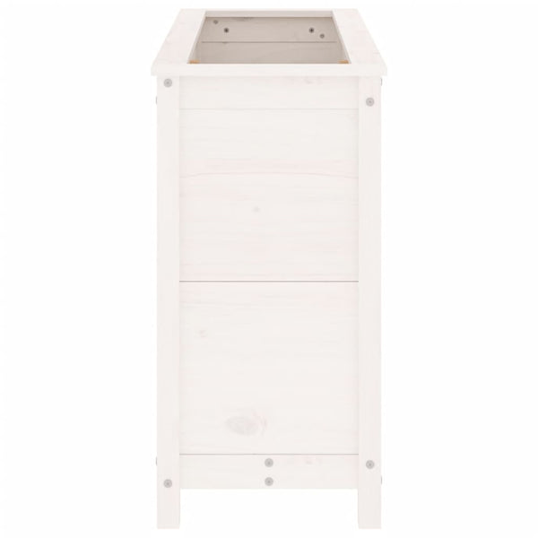 Hochbeet Weiß Kiefer Massivholz 119,5 cm