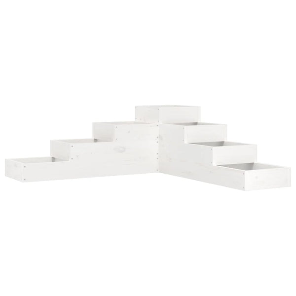 Pflanzentreppe 4 Stufen Kiefer Weiß 106cm