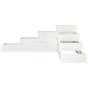 Pflanzentreppe 4 Stufen Kiefer Weiß 106cm