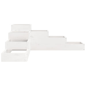 Pflanzentreppe 4 Stufen Kiefer Weiß 106cm