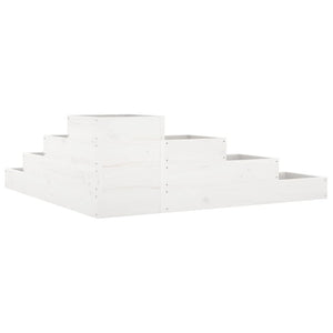 Pflanzentreppe 4 Stufen Kiefer Weiß 106cm