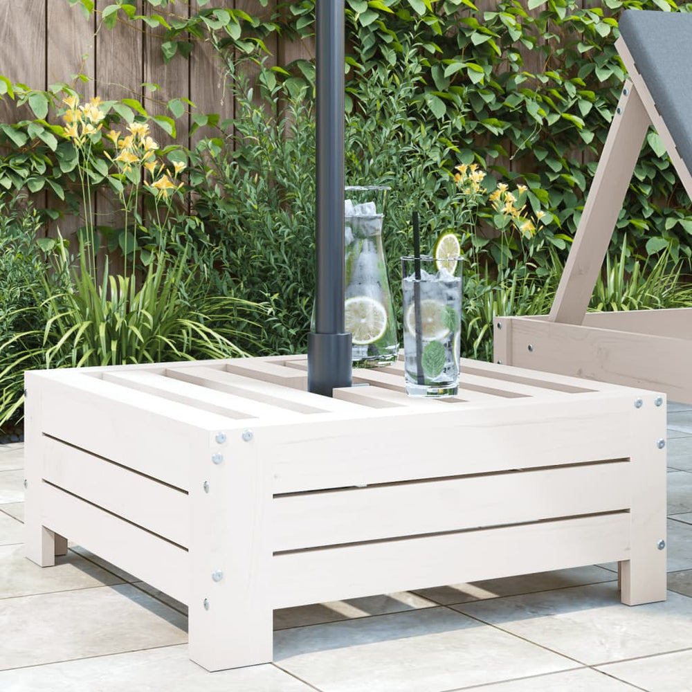 vidaXL Parasol Base Cover White Solid Pine Wood