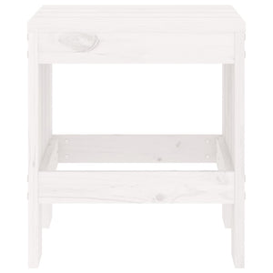 Gartenhocker 2er Set, Kiefer Massivholz, Weiß