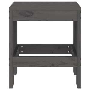 Gartenhocker 2er Set Grau Kiefer Massivholz