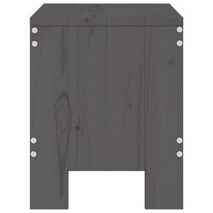 Gartenhocker 2er Set Grau Kiefer Massivholz