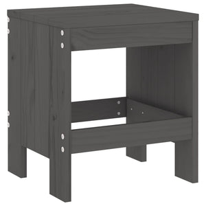 Gartenhocker 2er Set Grau Kiefer Massivholz