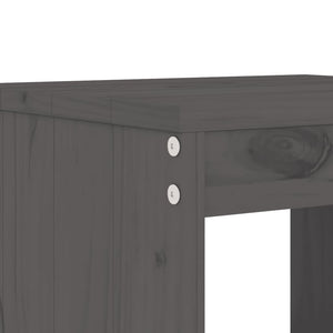 Gartenhocker 2er Set Grau Kiefer Massivholz
