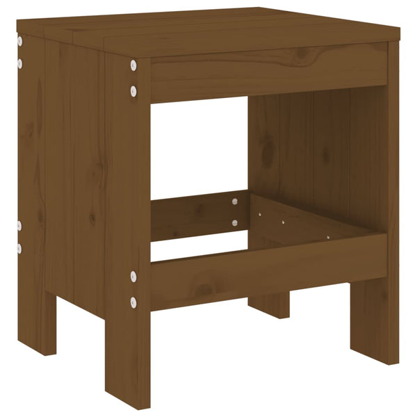 Gartenhocker 2er Set Honigbraun Kiefer Massivholz