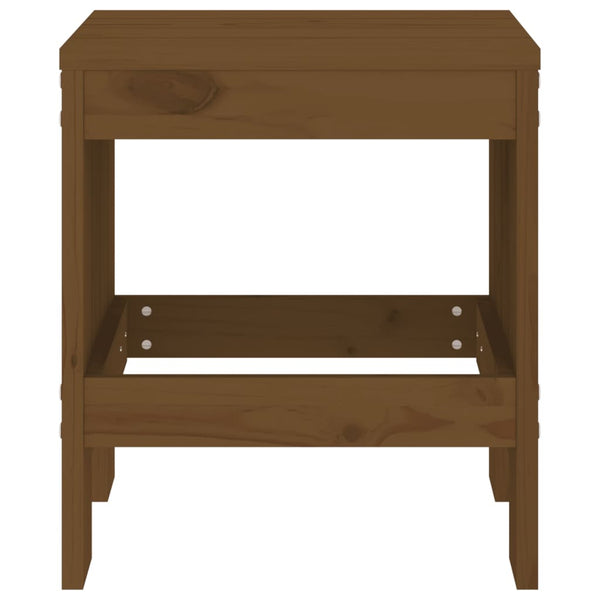 Gartenhocker 2er Set Honigbraun Kiefer Massivholz