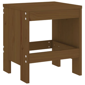 Gartenhocker 2er Set Honigbraun Kiefer Massivholz