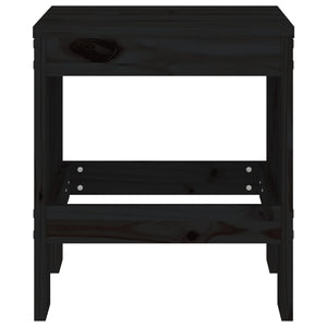 Gartenhocker 2er Set Kiefer Schwarz
