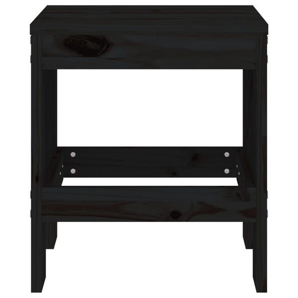 Gartenhocker 2er Set Kiefer Schwarz