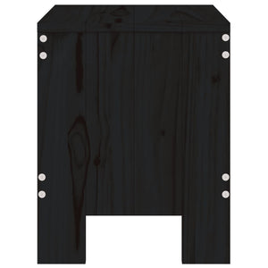 Gartenhocker 2er Set Kiefer Schwarz