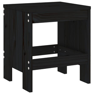 Gartenhocker 2er Set Kiefer Schwarz