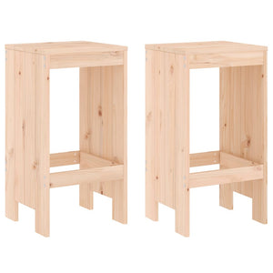 Barhocker 2er Set Kiefer Massivholz 75cm