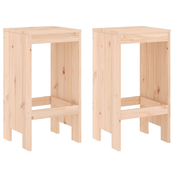 Barhocker 2er Set Kiefer Massivholz 75cm