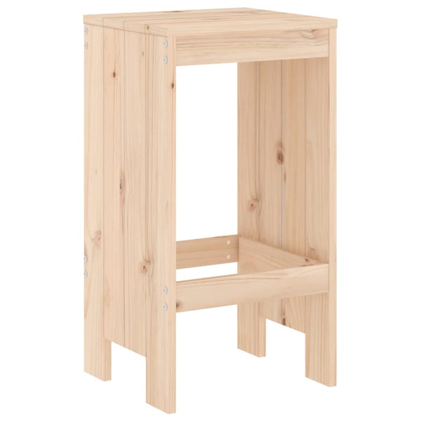 Barhocker 2er Set Kiefer Massivholz 75cm