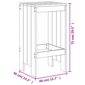 Barhocker 2er Set Kiefer Massivholz 75cm