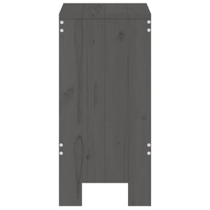 Barhocker 2er Set Grau Kiefer Massivholz