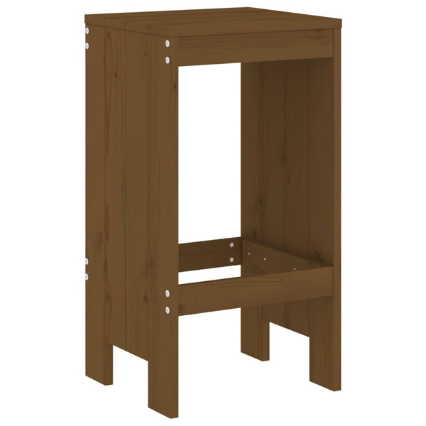 2er Set Barhocker Honigbraun Kiefer Massivholz