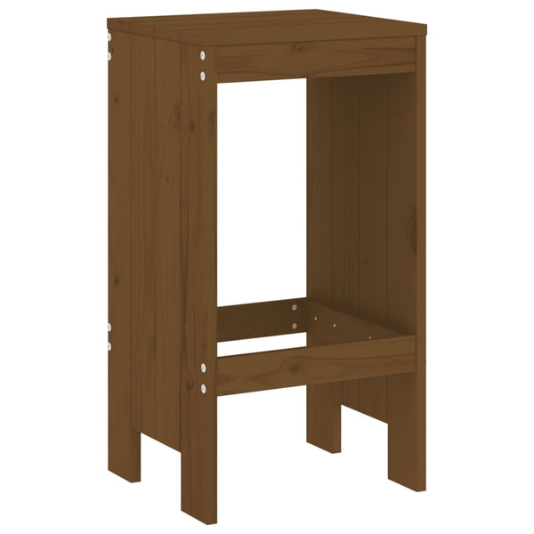 2er Set Barhocker Honigbraun Kiefer Massivholz