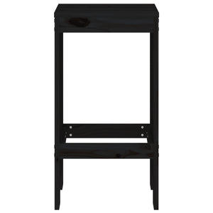 Schwarze Barhocker 2er Set Kiefer Massivholz