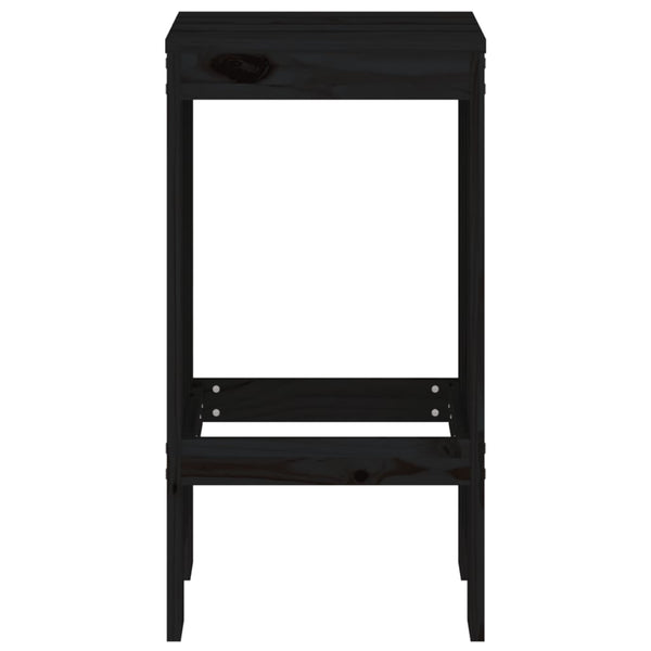 Schwarze Barhocker 2er Set Kiefer Massivholz