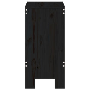 Schwarze Barhocker 2er Set Kiefer Massivholz