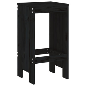 Schwarze Barhocker 2er Set Kiefer Massivholz