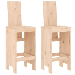 Barhocker 2er Set Kiefer Massivholz 120cm