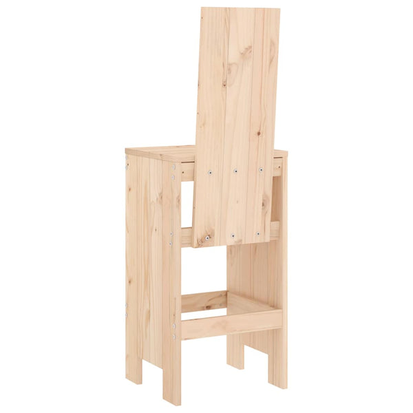 Barhocker 2er Set Kiefer Massivholz 120cm