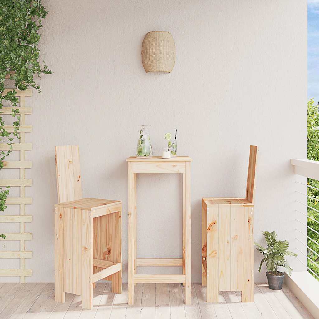 Barhocker 2er Set Kiefer Massivholz 120cm