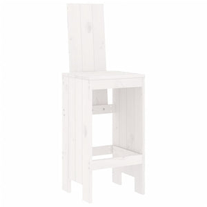 Weiße Barhocker aus Kiefernholz, 2er Set