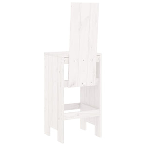 Weiße Barhocker aus Kiefernholz, 2er Set