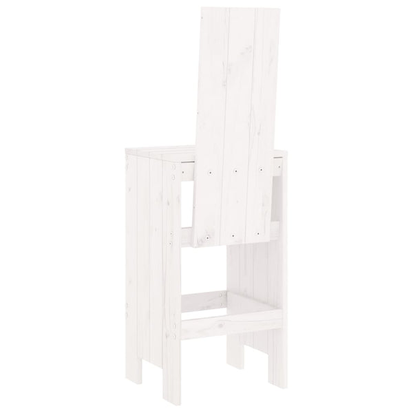 Weiße Barhocker aus Kiefernholz, 2er Set