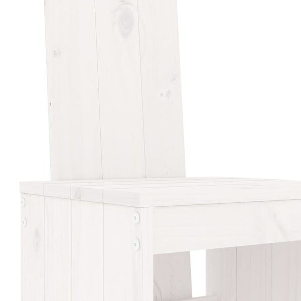 Weiße Barhocker aus Kiefernholz, 2er Set