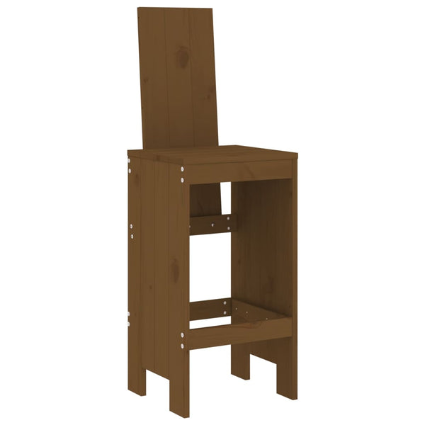 2er Set Barhocker Honigbraun Kiefer Massivholz