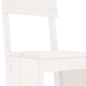 Barhocker 2er Set Weiß Kiefer Massivholz