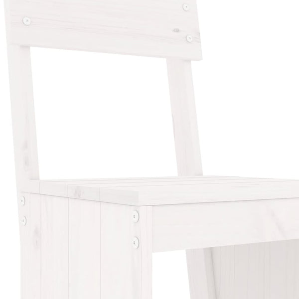 Barhocker 2er Set Weiß Kiefer Massivholz