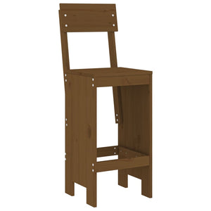 Barhocker 2er Set Honigbraun Kiefer Massivholz