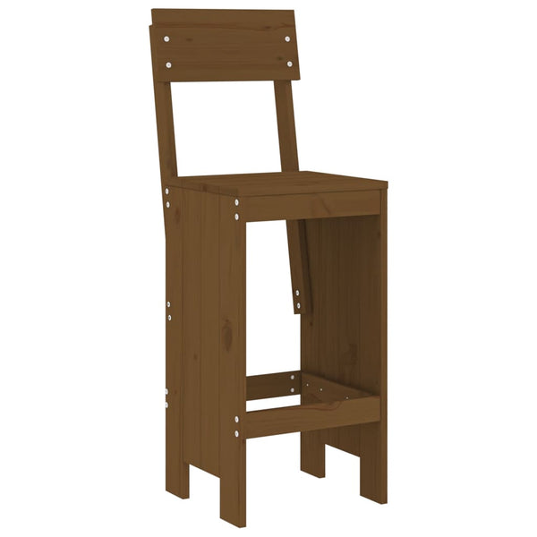 Barhocker 2er Set Honigbraun Kiefer Massivholz