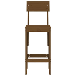 Barhocker 2er Set Honigbraun Kiefer Massivholz
