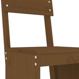 Barhocker 2er Set Honigbraun Kiefer Massivholz