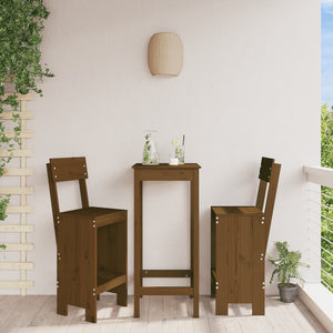Barhocker 2er Set Honigbraun Kiefer Massivholz
