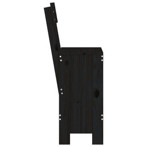 Barhocker 2er Set Schwarz Kiefer Massivholz