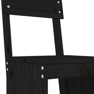 Barhocker 2er Set Schwarz Kiefer Massivholz